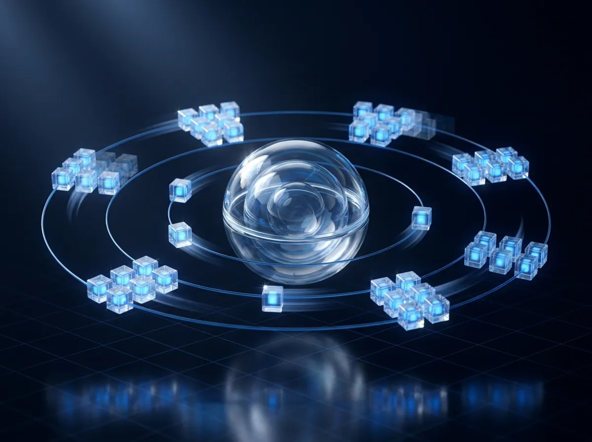 Cloud-native Kubernetes cluster visualised as connected containers